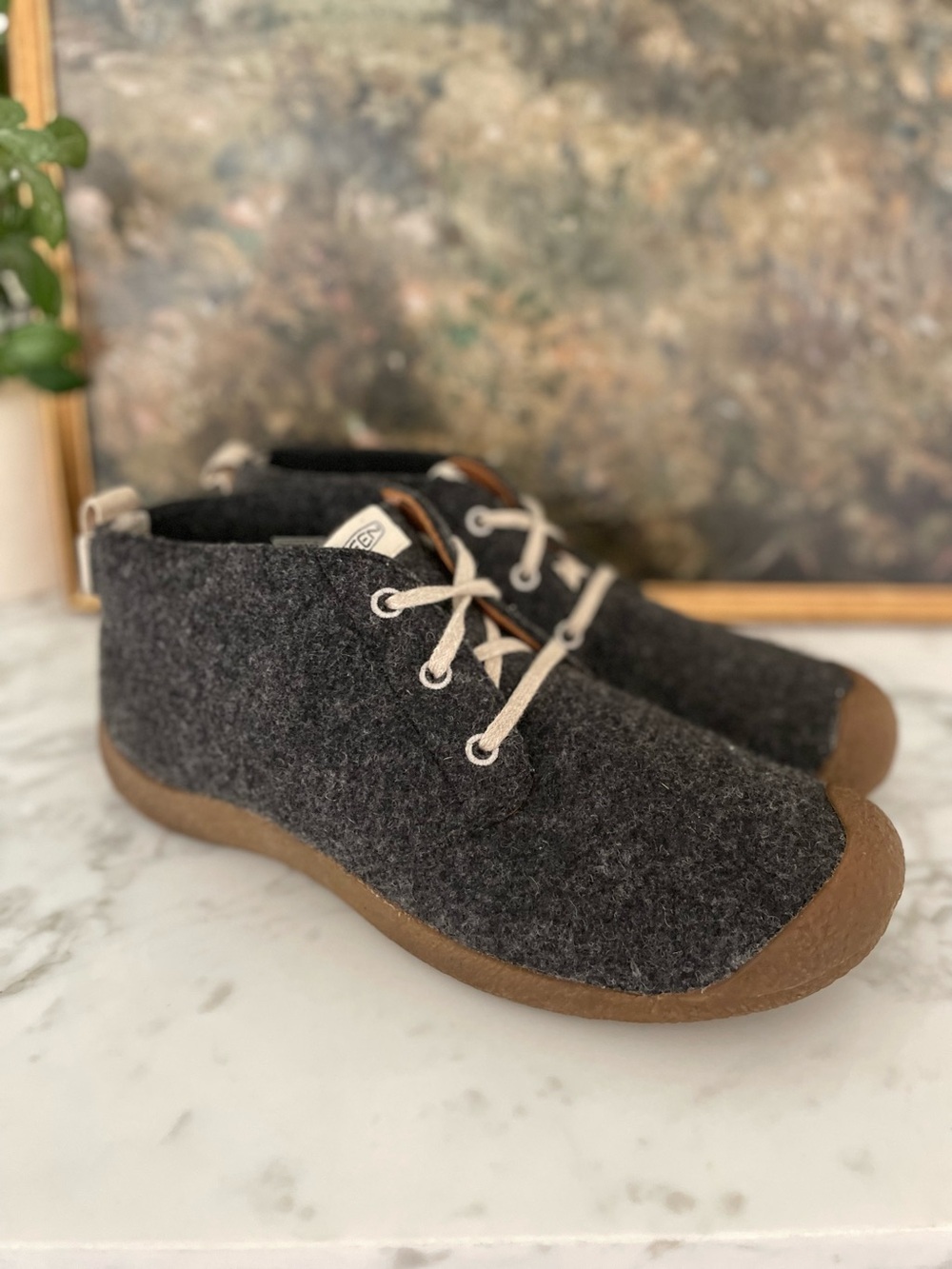 Keen Mens Mosey Chukka Boots Size 13 Gray Wool Felt Lace Up Casual Shoes Howser - Picture 5 of 9